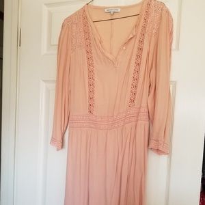 Pink long sleeve mini dress